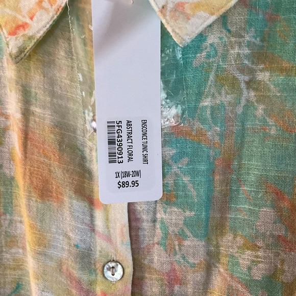 Soft Surroundings Ensoonce Abstract Floral Tunic Shirt 1X - Picture 8 of 8